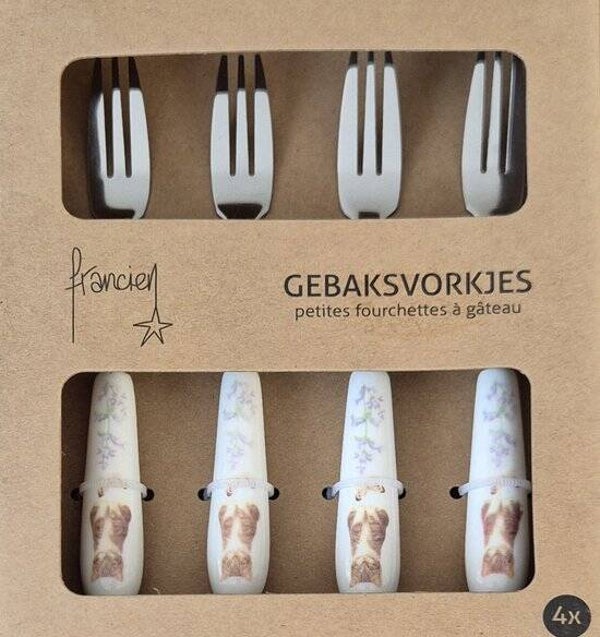 4 Gebaksvorkjes Francien Katten | Gebaksvorkjes Set | Katten Design