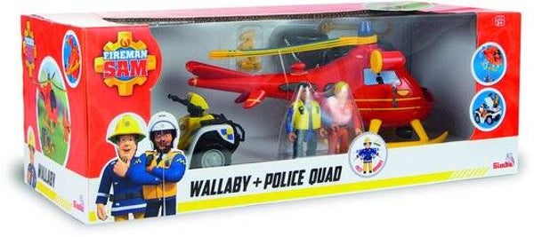 Smoby Brandweerman Sam Wallaby Helikopter & Politiequad | Speelgoed vanaf 3 jaar