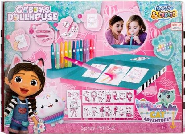 Gabby's Dollhouse Spray Pen Set GD23368 | Kleurstiften en Tekensjablonen