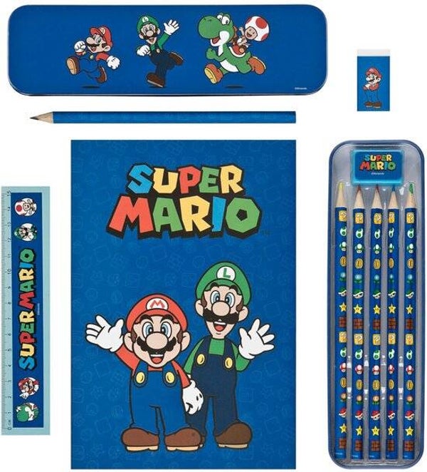 Super Mario Schrijfwaren Set 11-delig | Schoolspullen voor Kinderen