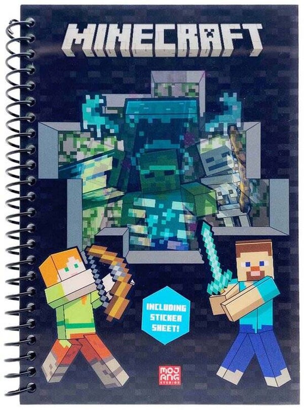 Minecraft Notitieboek A5 | Gelinieerd | Spiraal | Stickers