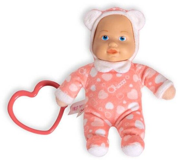 Chicco My Doudou Doll | Zachte Knuffelpop | Hartvormige Bijtring | Zalmroze