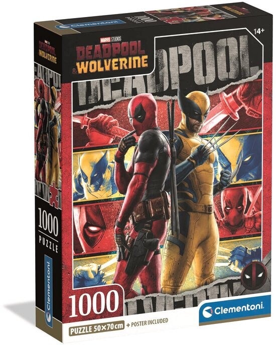 Clementoni - Puzzel - 1000 Stukjes - Marvel Deadpool - Compact Box