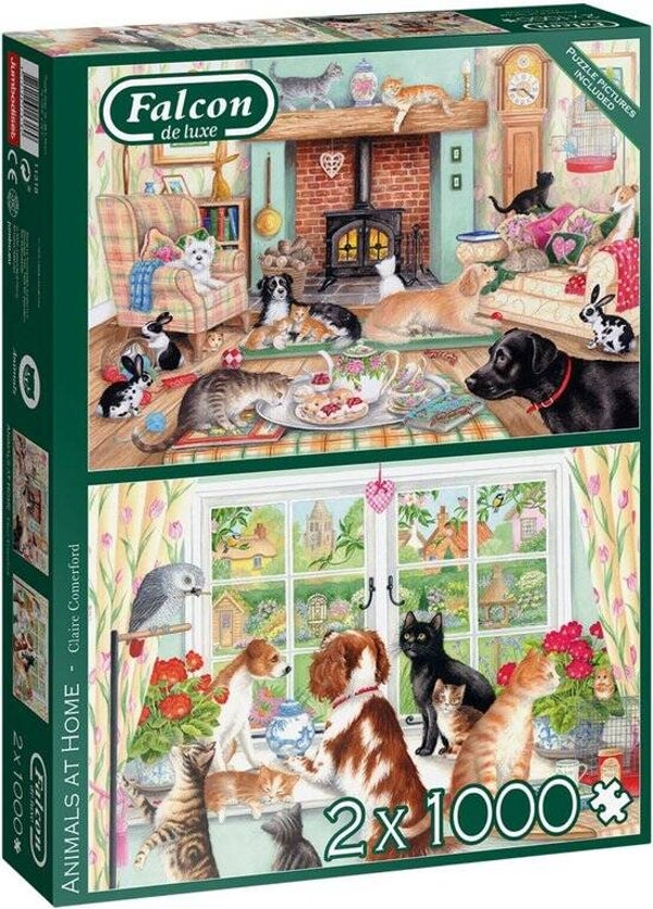 Falcon puzzel Animals At Home - Legpuzzel - 2 x 1000 stukjes