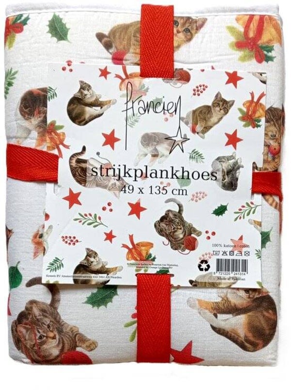 Franciens Katten Strijkplankhoes Kerst | 49 x 135 cm | Kattenmotief