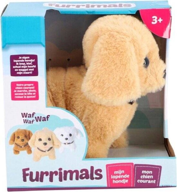 Furrimals Mijn Lopende Hondje Crème | Interactief Speelgoedhondje | Blaft & Kwispelt