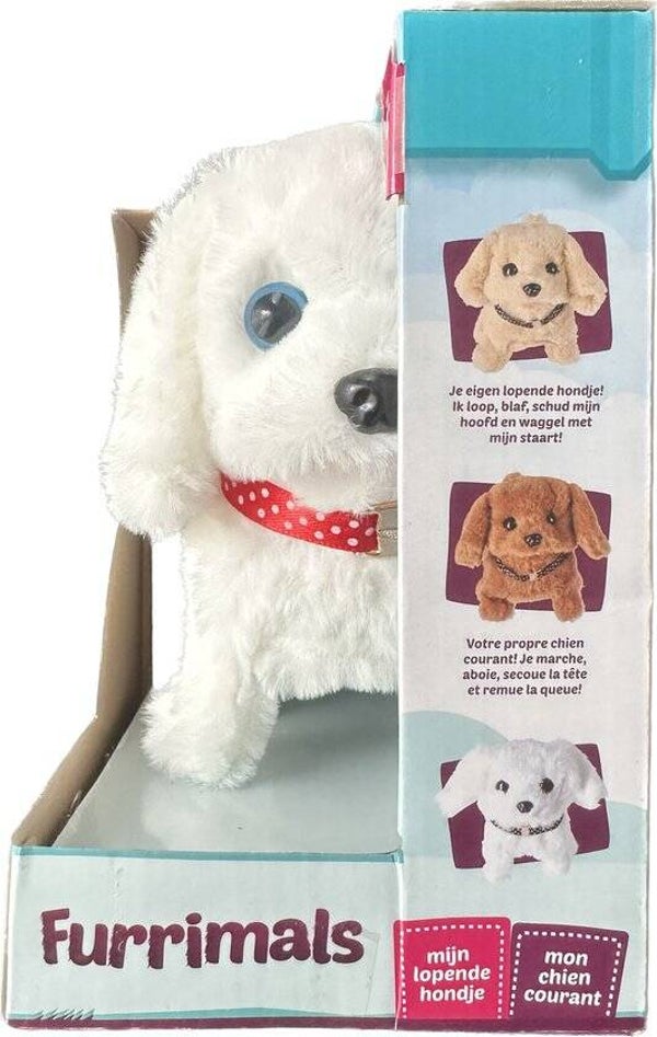 Furrimals Mijn Lopende Hondje Wit | Blaft & Kwispelt | Interactief Speelgoed