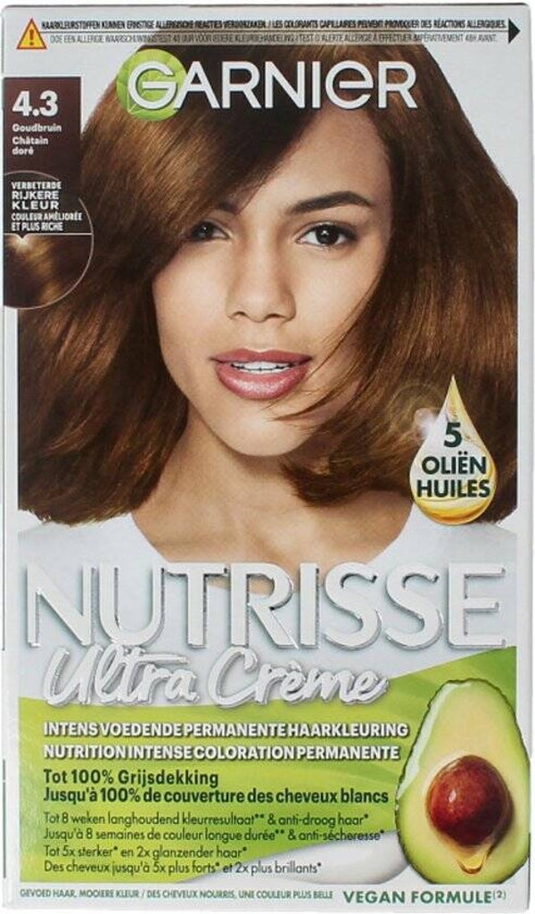 Garnier Nutrisse Ultra Crème 4.3 Goudbruin | Permanente Haarkleuring