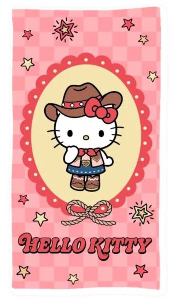 Hello Kitty Cowboy Strandlaken | 70x140 cm | Kinder Strandhanddoek