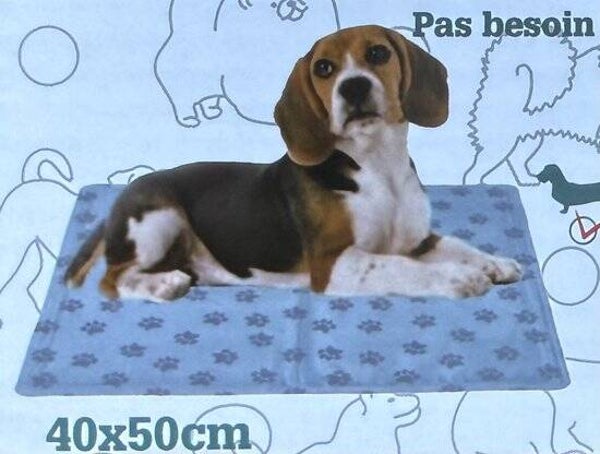 Honden Koelmat Blauw 40x50 cm | Dierenkoelmat met Hondenpootjes