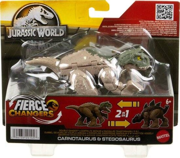 Jurassic World FIERCE CHANGERS DOUBLE DANGER Carnotaurus & Stegosaurus, 6 jaar, Bruin, Grijs