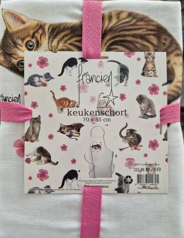 Francien Katten Keukenschort 70x85 cm | Keukenschort met Poezen