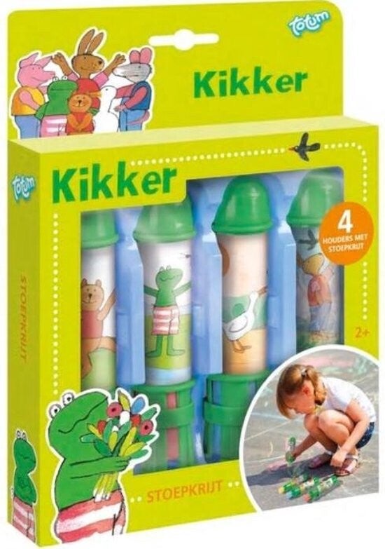 Kikker | Stoepkrijt groot XL met houder | Stoepkrijt voor buiten