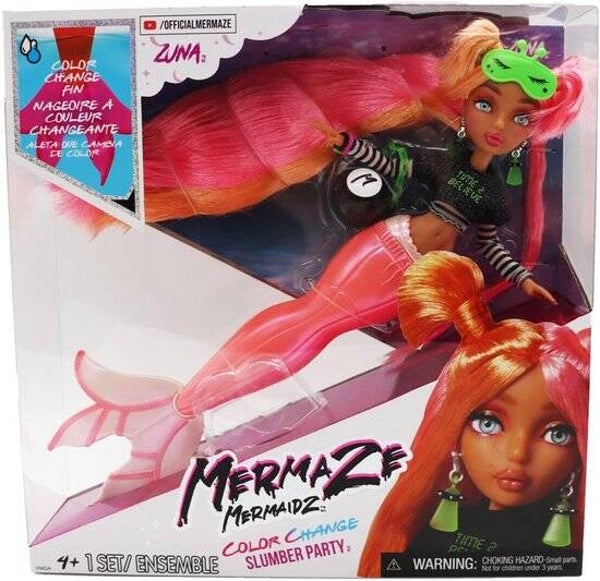Mermaze Mermaidz Slumber Party Zuna | Kleurveranderende Zeemeerminpop | 4+ Jaar