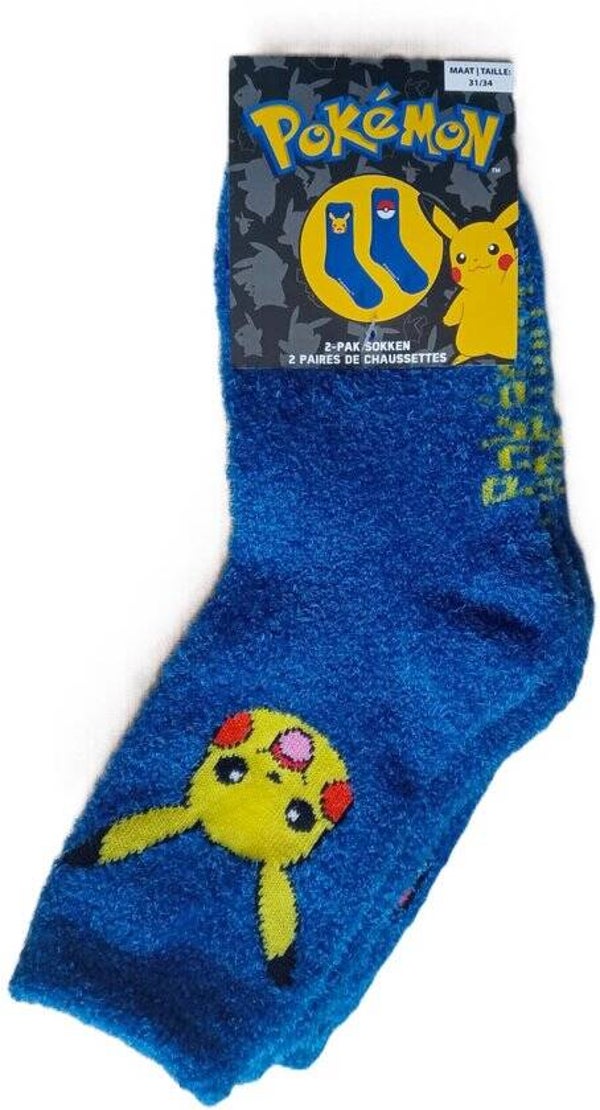 Pokémon 2 Paar Zachte Sokken | Maat 31/34 | 2-Pack Kindersokken