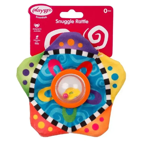 Playgro Snuggle Rattle Knuffelrammelaar 0+ maand – Zachte Baby Rammelaar