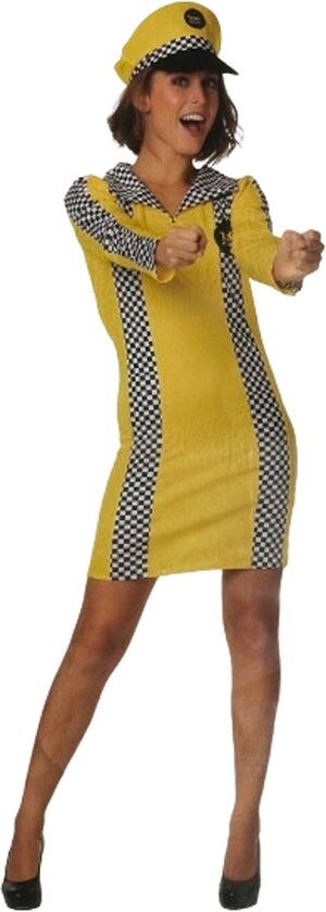 Rit in Stijl: Taxi Driver 1-Delige Jurk en Pet in Maat L voor een Trendy Statement!