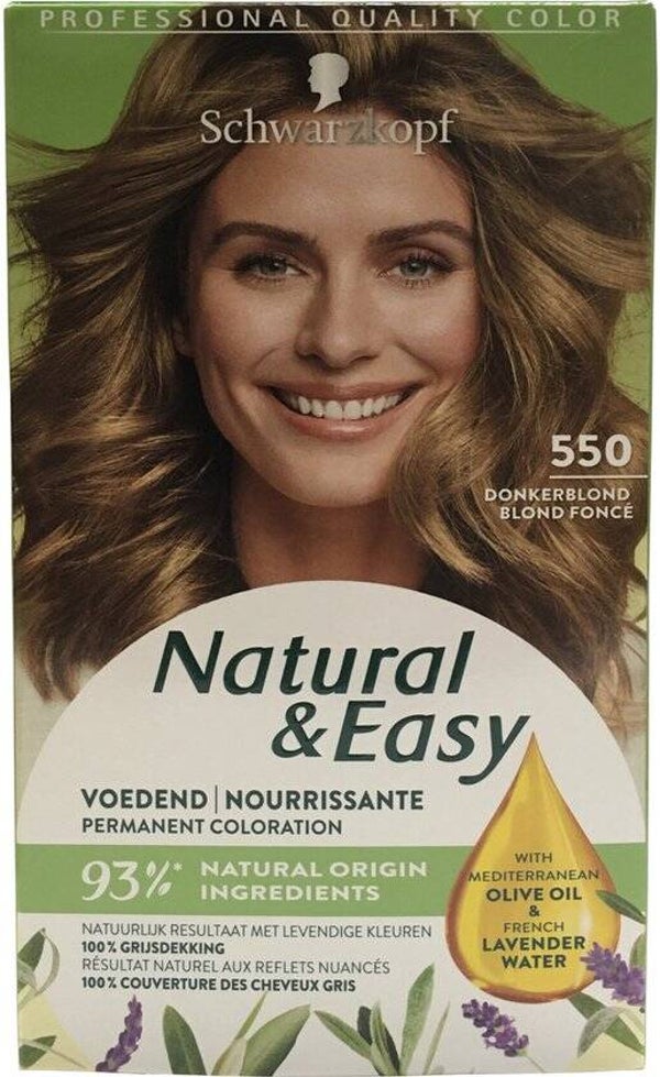 Schwarzkopf Natural & Easy 550 Satin Darkblond | Haarverf | 1 stuk