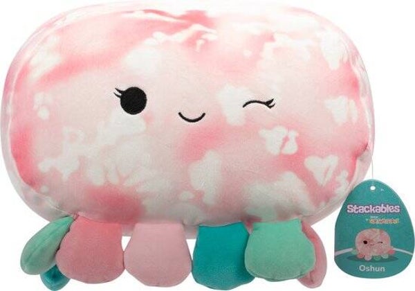 Squishmallows Stackables Oshun | Pink Tie-Dye Octopus | 30 cm Pluche Knuffel