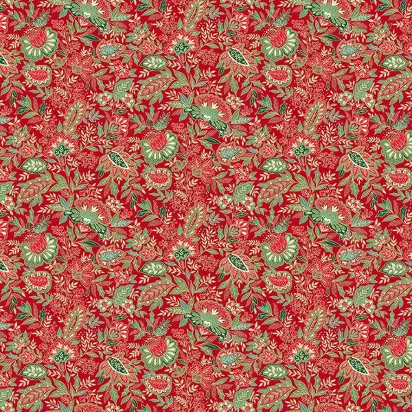 C11 - stof Sarasa red -Good Tidings by Makower
