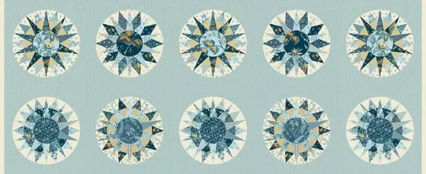 Q590 - stof kompas - Beach House by Edyta Sitar