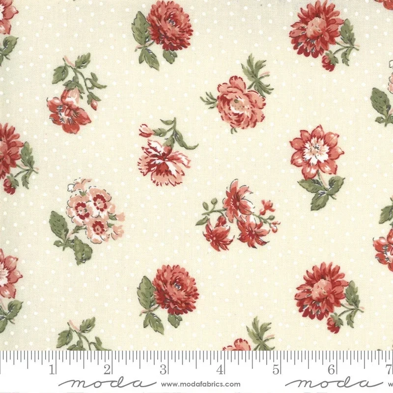 Q1198 - stof  orleans floral cream - Jardin de Fleurs - French General by Moda