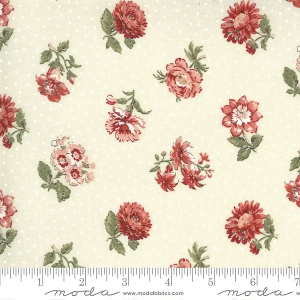Q1198 - stof  orleans floral cream - Jardin de Fleurs - French General by Moda