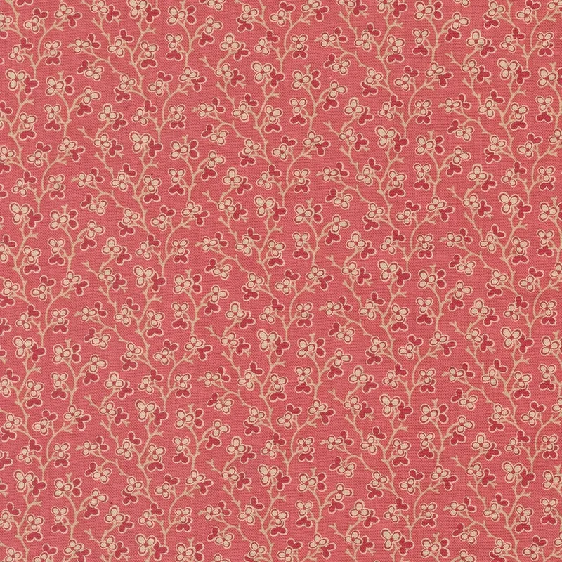 Q1102 - stof Trois Faded Red - Rouenneries Trois - French General - by Moda