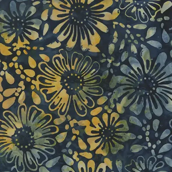 B160 - batikstof - flowerbed indigo- Benartex