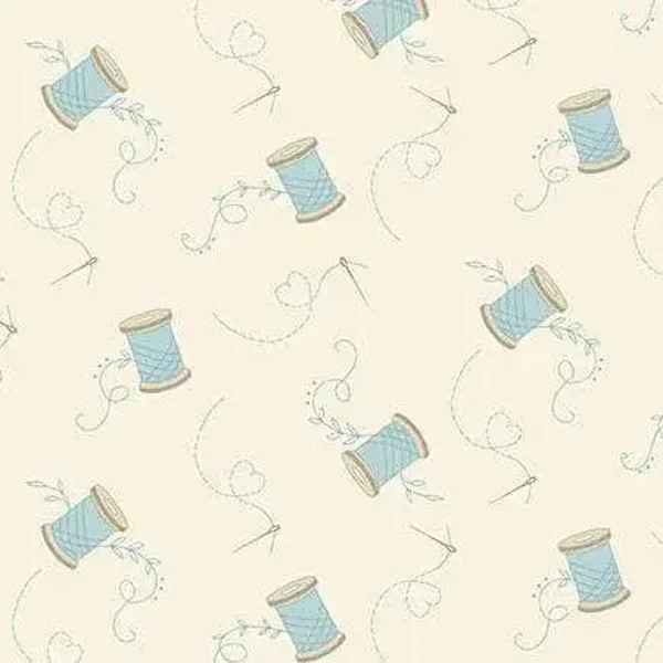 Q697 - stof cream spools -  Sewing Bird by Edyta Sitar