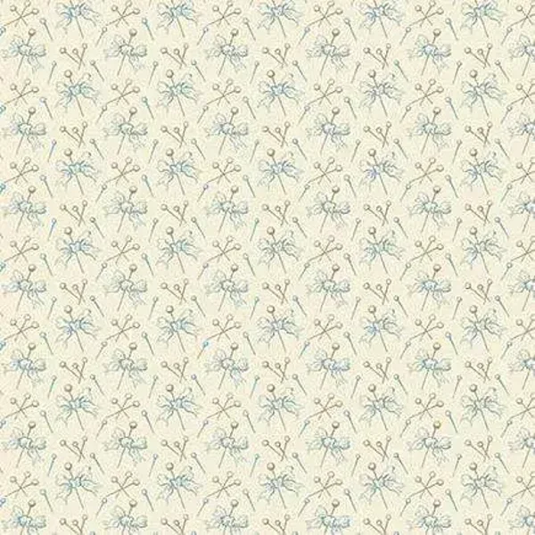 Q240 - stof cream pins -  Sewing Bird by Edyta Sitar
