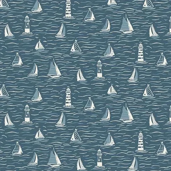 Q793 stof sailing blue - Driftwood by Makower