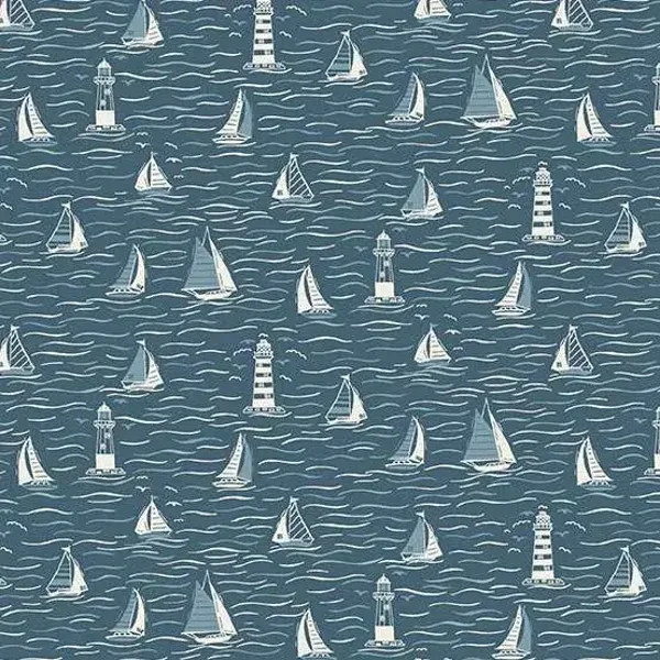 Q793 stof sailing blue - Driftwood by Makower