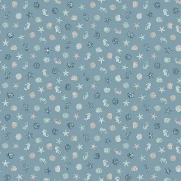 Q140 stof sealife lue - Driftwood by Makower