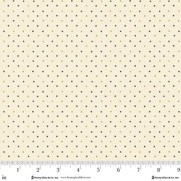 Q523 - stof  ecru met herfstkleurige accenten  -  Kim Diehl
