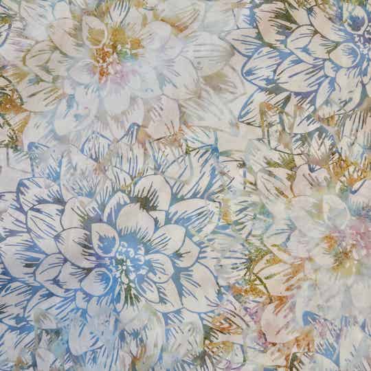 B94 - batikstof light multi flowers Icetea