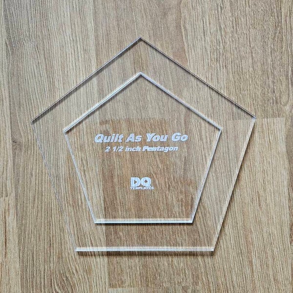 Quilt As You Go 2 1/2" Pentagon Template van DQ templates