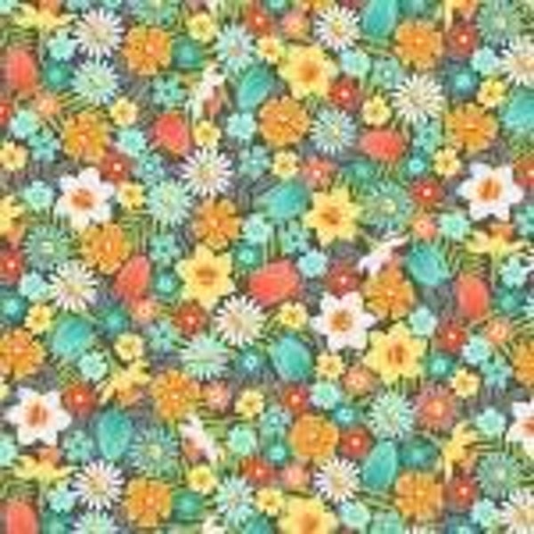 Q748 - stof Lente bloemen by Makower