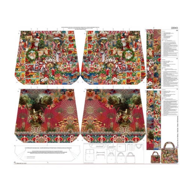 Panel tas red flower/Christmas