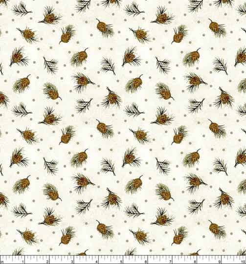 C34  - stof dotted pine cream - Benartex