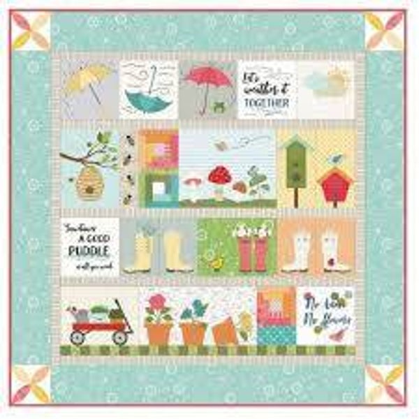 Kimberbell borduur CD in boek + stofpakket + embellishment kit Spring Showers