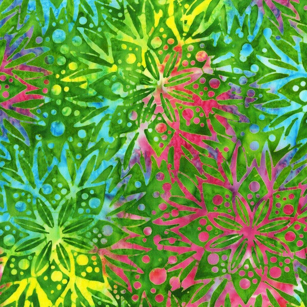 B107- stof batik full bloom gem  - by Jacqueline de Jonge