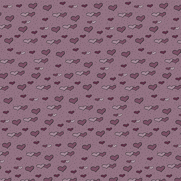 Q629  - stof violet hartjes - QuiltMyDesign