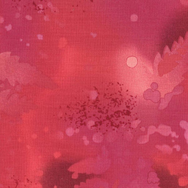 Q869 - stof Fossil Fern Red Rouge  - Benartex