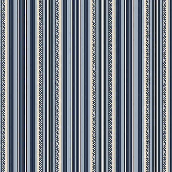 Q339- stof  blue Arbor Stripe - Benartex
