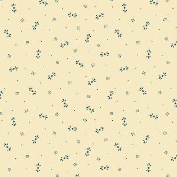 Q718 - stof ecru met blauw prairie shirting - Marcus