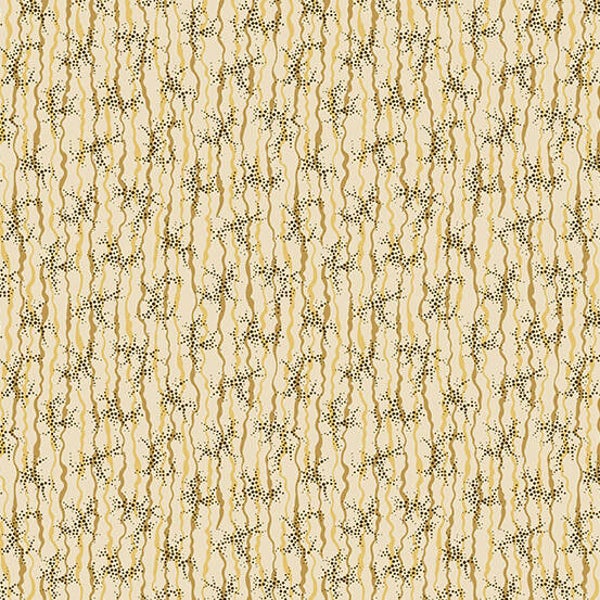 Q892- stof Chesapeake tan- ribbon and dots  - Di Ford