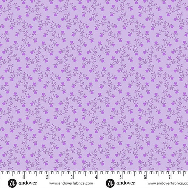 Q826 - stof heart vine violet - Plain and Simple by Makower