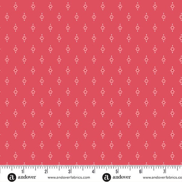 Q615 - stof flower pin red - Plain and Simple by Makower