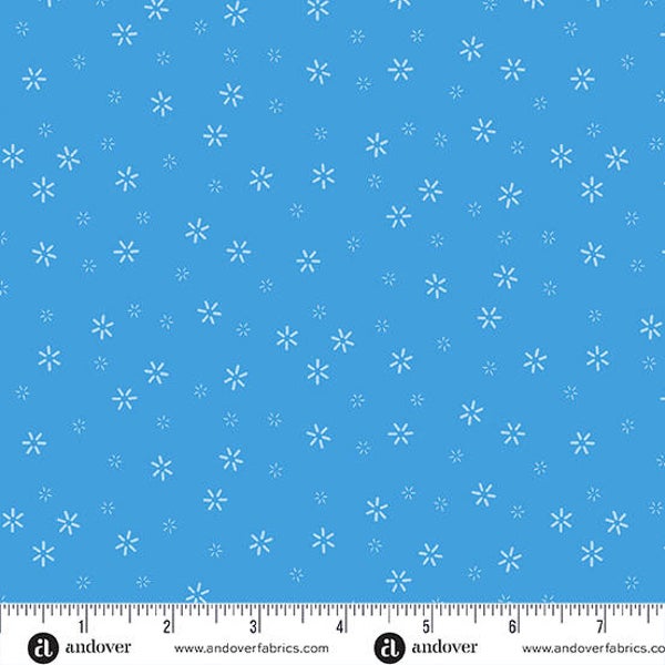 Q780 - stof flakes blue - Plain and Simple by Makower